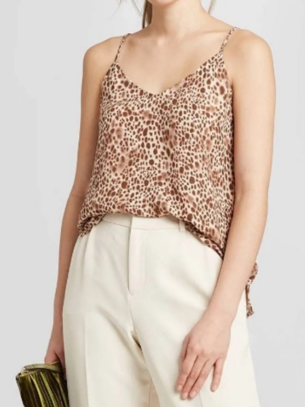 A New‎ Day Leopard Print Cami Tank XXL Brown Animal Print Sleeveless Blouse